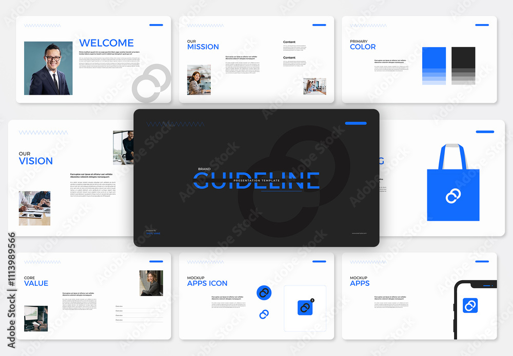 Brand Guideline Presentation Template Stock Template | Adobe Stock
