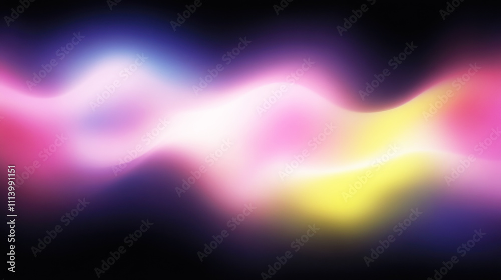 Obraz premium Abstract Gradient Background with Wavy Lines in Purple, Yellow, and Pink Hues