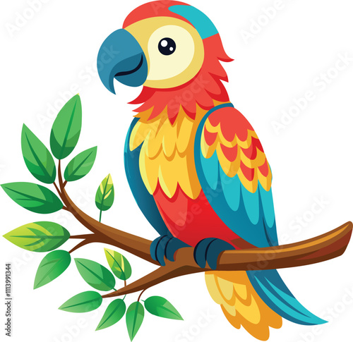 parrot on a branch of a tree