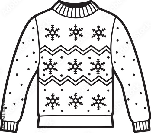 winter  pattern sweater silhouette, Christmas sweater with seasonal winter pattern ,Winter dresses 