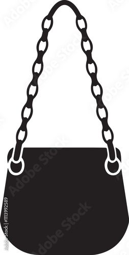 vanity bag, women Chain Strap Bag silhouette vector