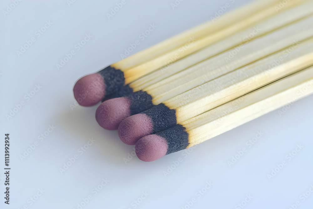 A new matchbook with unlit matches, displayed on a white field, ideal for use in fire safety promotions, product design, or lifestyle-related graphics. A new matchbook with unlit matches, displayed on a white field, ideal for use in fire safety promotions, product design, or lifestyle-related graphics.