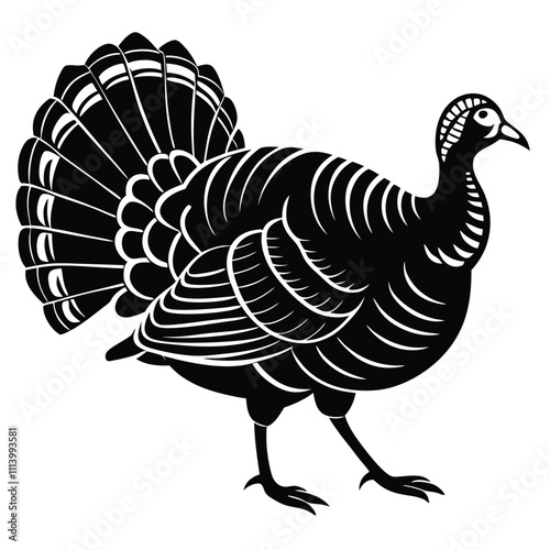 turkey trot silhouette vector white background. photo