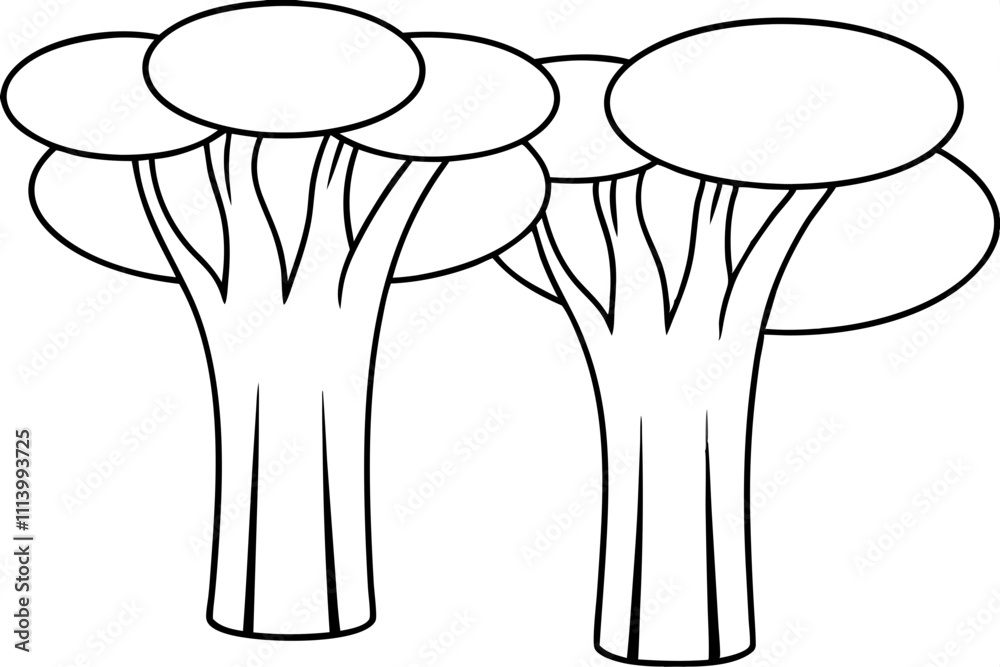 A simple Tree Trunks line art vector A simple Tree Trunks line art vector