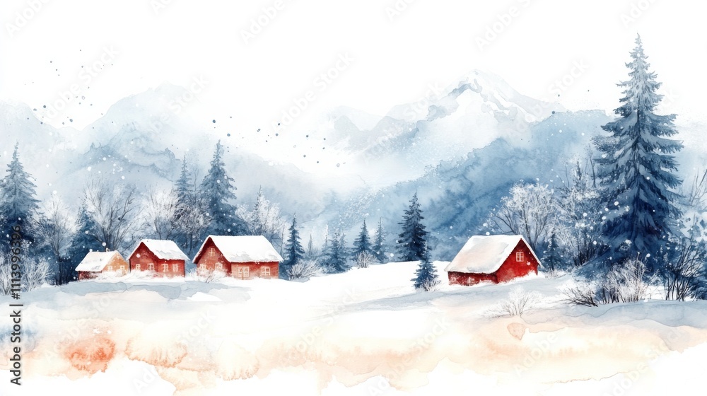 Naklejka premium Winter Wonderland Scene