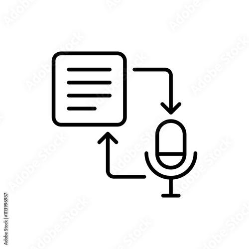 Ai voice generator outline icons, minimalist vector illustration ,simple transparent graphic element .Isolated on white background
