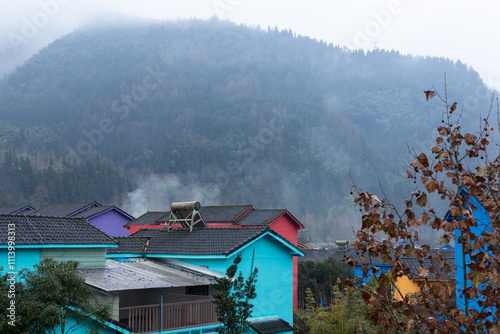 Scenic view of Qingping Fairy tale Town, Mianzhu City, Deyang, Sichuan, China photo