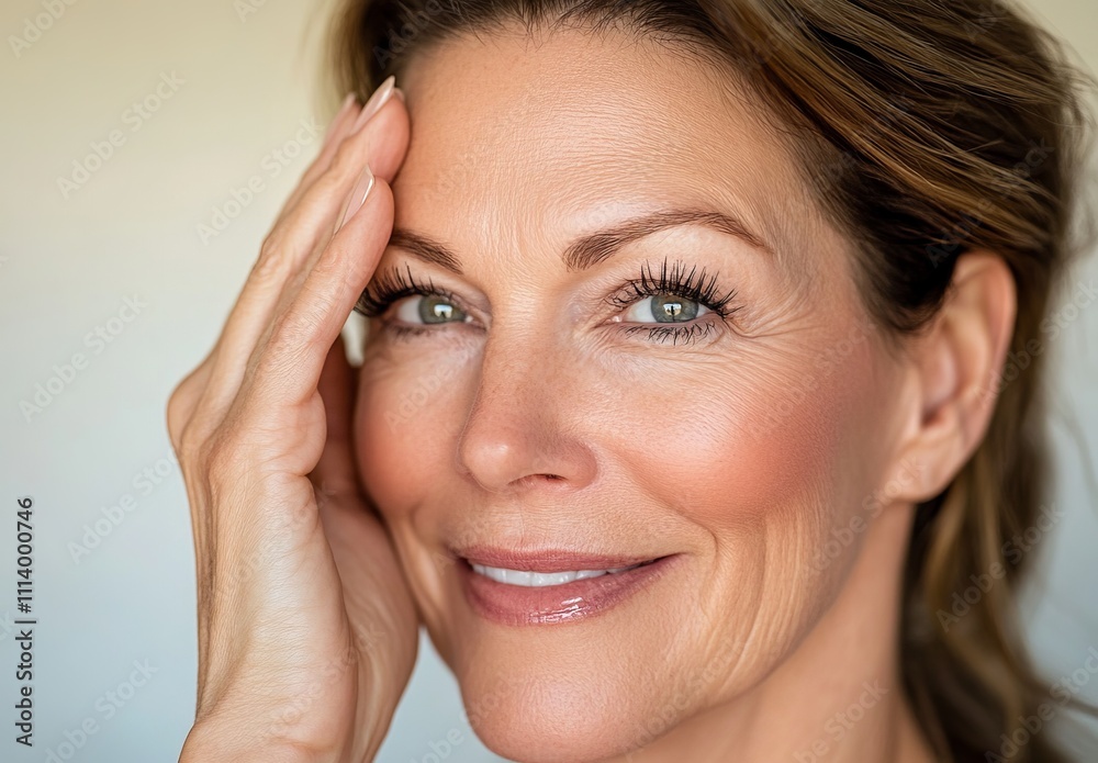 Mature Woman's Radiant Beauty: A Close-Up Portrait Capturing the Elegance of Time Mature Woman's Radiant Beauty: A Close-Up Portrait Capturing the Elegance of Time