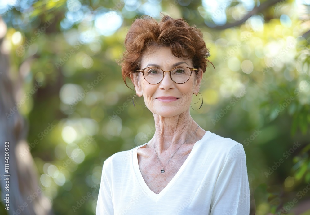 Portrait of a Beautiful Mature Woman Outdoors Portrait of a Beautiful Mature Woman Outdoors