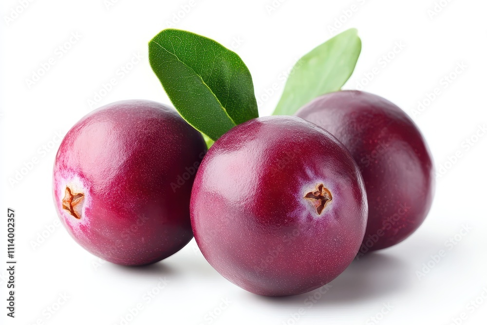 Obraz premium Isolated cranberry on a white backdrop