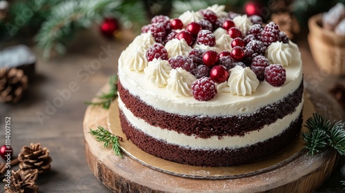 Wallpaper Mural Traditional Christmas Cake with Icing Detail Torontodigital.ca