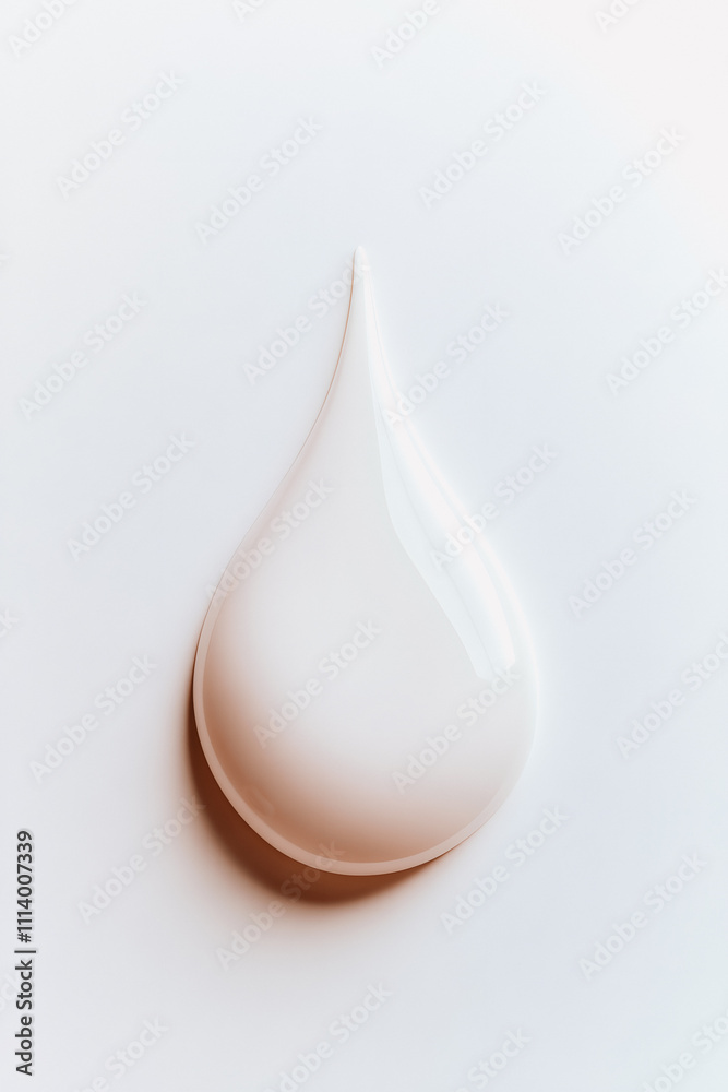 Goutte de liquide épais blanc avec reflet de lumière Goutte de liquide épais blanc avec reflet de lumière