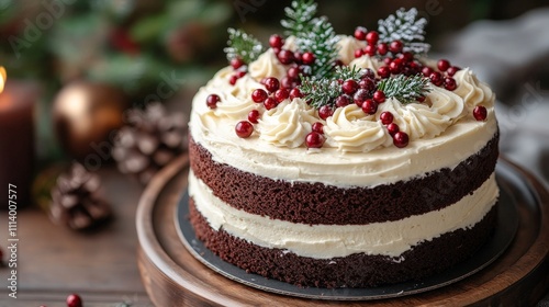 Wallpaper Mural Traditional Christmas Cake with Icing Detail Torontodigital.ca