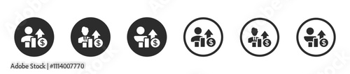 Salary increase vector icon design concepts. Vector salary increase illustrations