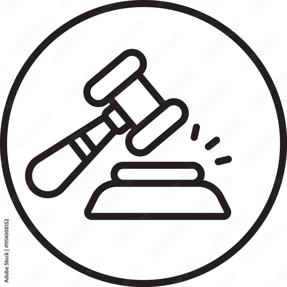 Scale of justice and hammer icon. Lawyer service logo design. Black and white vector. Scale of justice and hammer icon. Lawyer service logo design. Black and white vector.