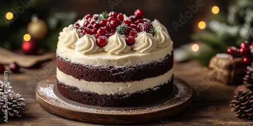 Wallpaper Mural Traditional Christmas Cake with Icing Detail Torontodigital.ca