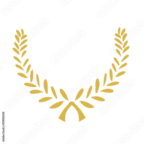 Golden laurel wreath round frame