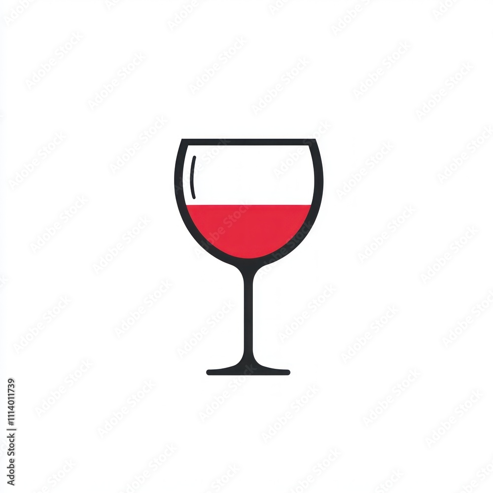 Simple red wine glass icon illustration. Simple red wine glass icon illustration.