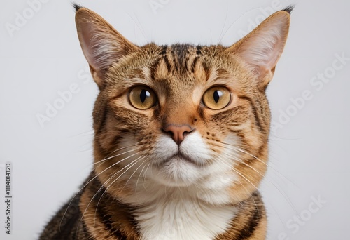 Corn Rex Cat on white background, Ai Generated photo