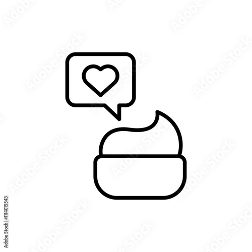 Love mayonnaise outline icons, minimalist vector illustration ,simple transparent graphic element .Isolated on white background