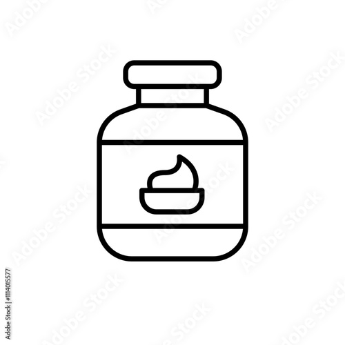 Mayonnaise jar outline icons, minimalist vector illustration ,simple transparent graphic element .Isolated on white background