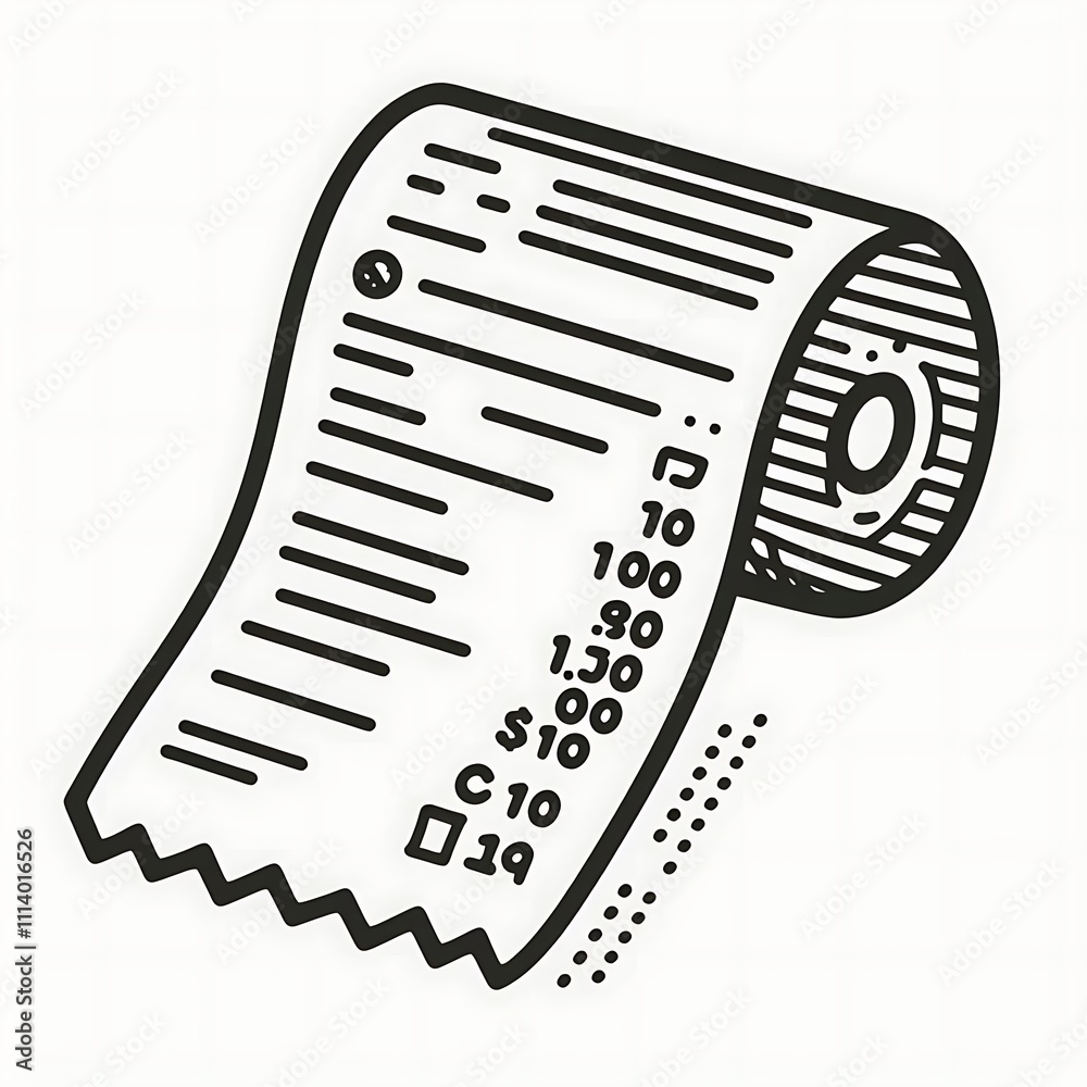 Simple Line Art Receipt Icon Simple Line Art Receipt Icon