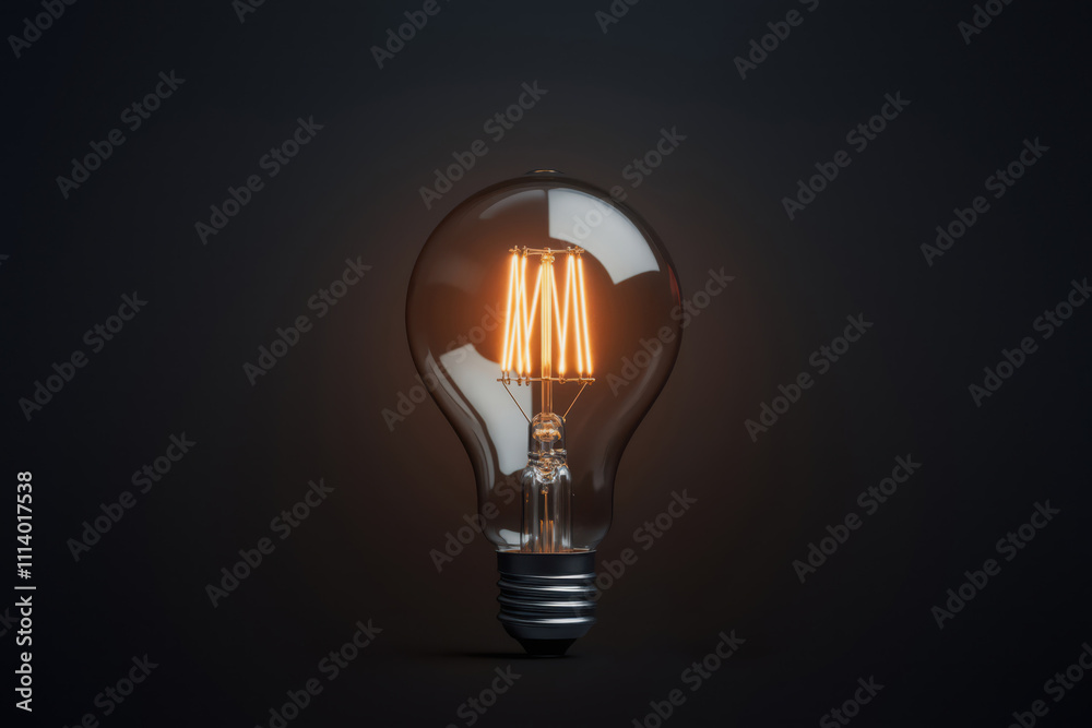 Bright lightbulb shining in the dark representing ideas and innovation Bright lightbulb shining in the dark representing ideas and innovation