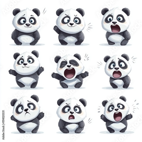 Children's books and illustrations will be made more fun with these cute cartoon pandas. photo