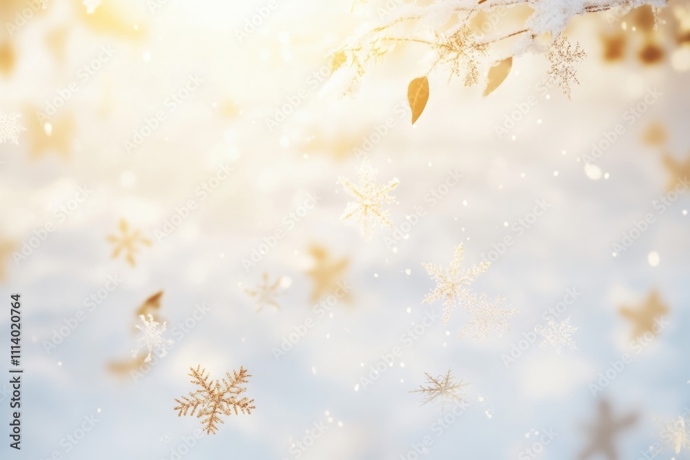 A minimalist snowflakes scene with a white background. A minimalist snowflakes scene with a white background.