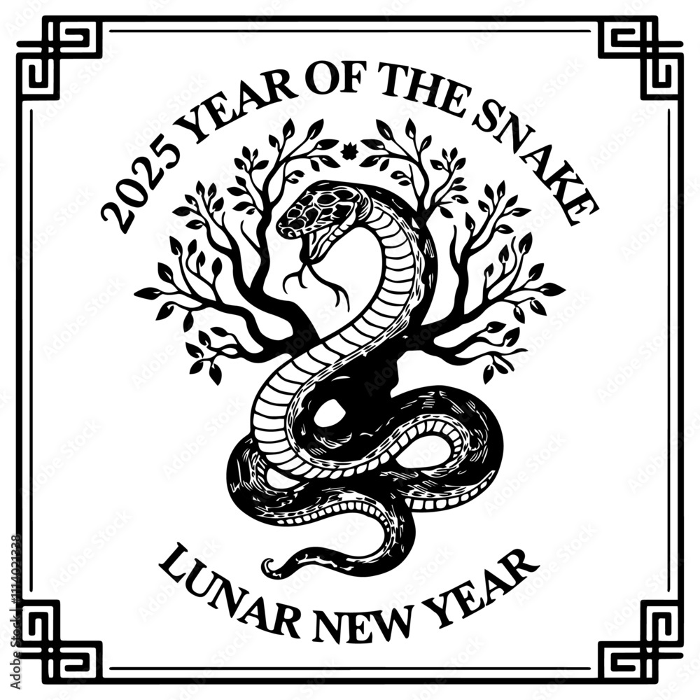 2025 year of the snake lettering vector. 2025 year of the snake lettering vector.