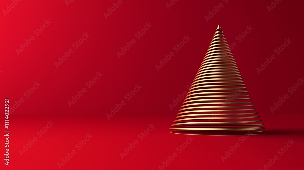 A sleek festive card with minimalist golden lines forming a Christmas tree on a red surface. A sleek festive card with minimalist golden lines forming a Christmas tree on a red surface.