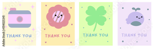 cute thank you card.
thank you stickers.