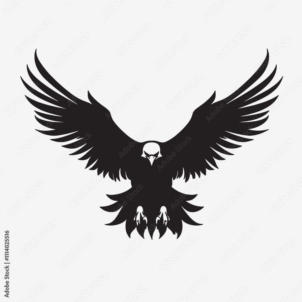 Obraz premium Powerful Eagle Silhouette Flying Above Clouds