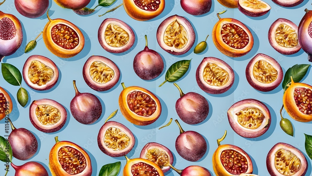 cute passionfruit fruit seamless background with high detailing cute passionfruit fruit seamless background with high detailing
