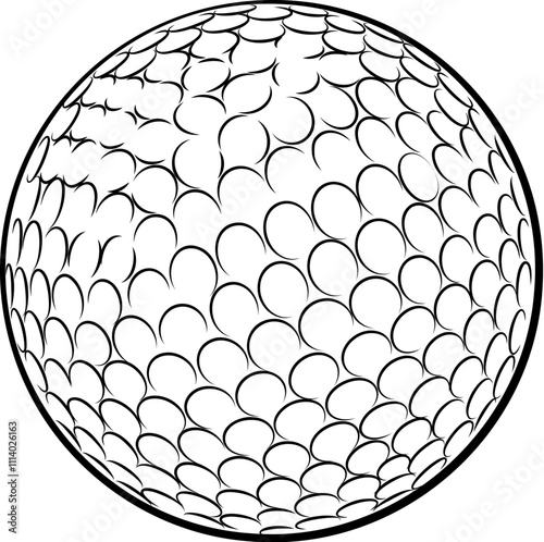 A golf ball cartoon sports icon illustration