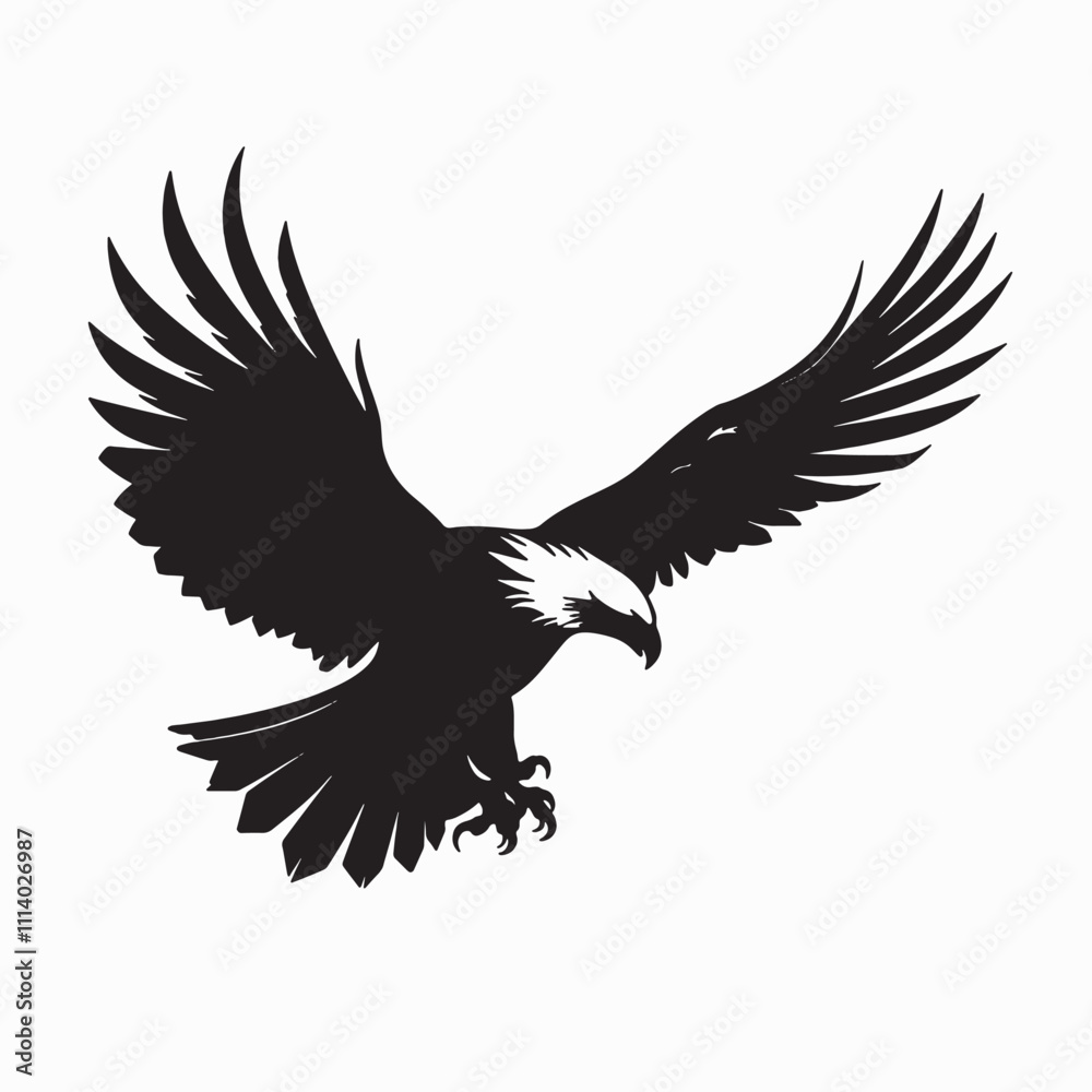 Fototapeta premium Graceful Eagle Silhouette Gliding in Twilight