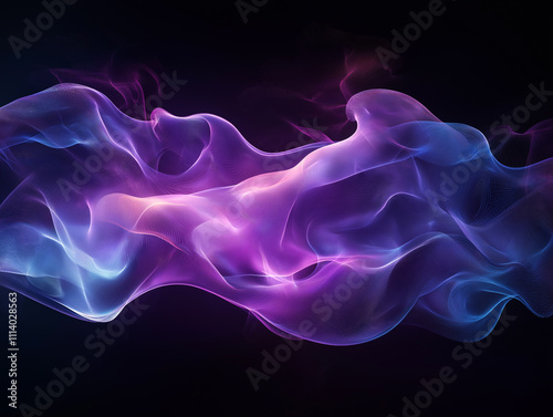 Abstract Flowing Smoke or Fabric.  Dynamic Color Transition.  Concept of Movement, Energy, and Futuristic Design.
