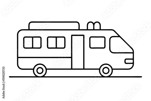 Minimal Transit Icon Line Art Vector