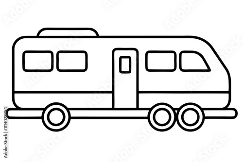 Minimal Transit Icon Line Art Vector