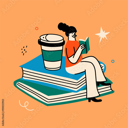 Coffee people collection, vector illustration in flat cartoon style. Characters drinking and holding coffee cups, cozy mugs, to-go cups, warm drinks in trendy retro style,