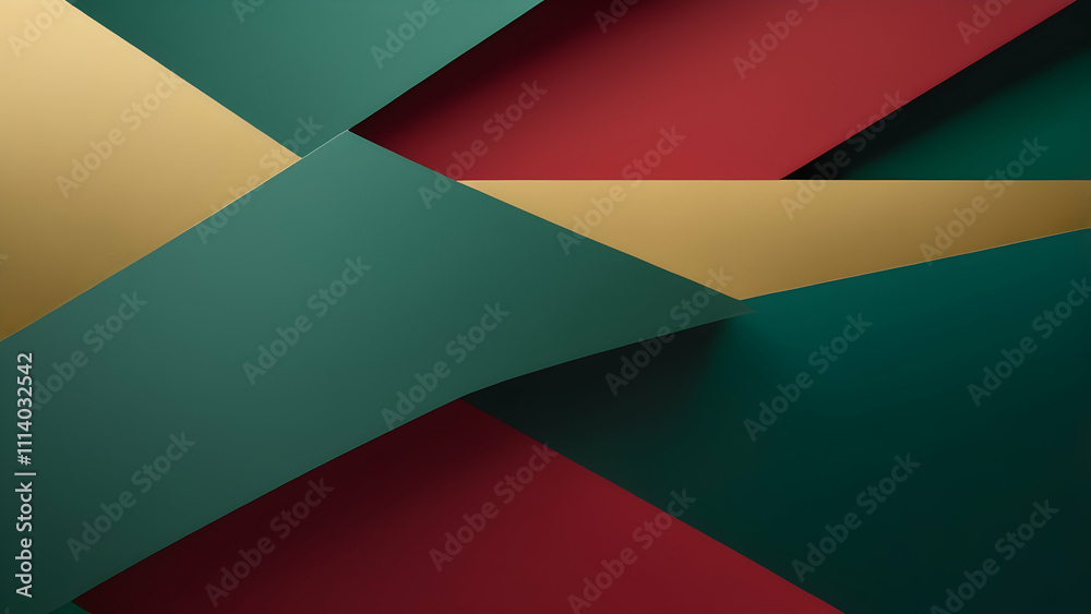 Minimalist Christmas, green, red, gold, Geometric Background with Soft Gradients and Modern Aesthetic Minimalist Christmas, green, red, gold, Geometric Background with Soft Gradients and Modern Aesthetic