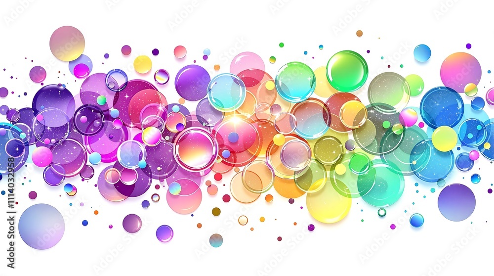 Abstract Bubbles In A Spectrum Of Rainbow Colors. Generator AI Abstract Bubbles In A Spectrum Of Rainbow Colors. Generator AI