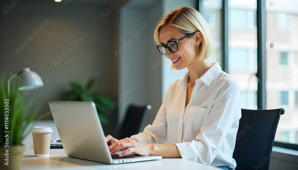 Caucasian woman working at studio Caucasian woman working at studio