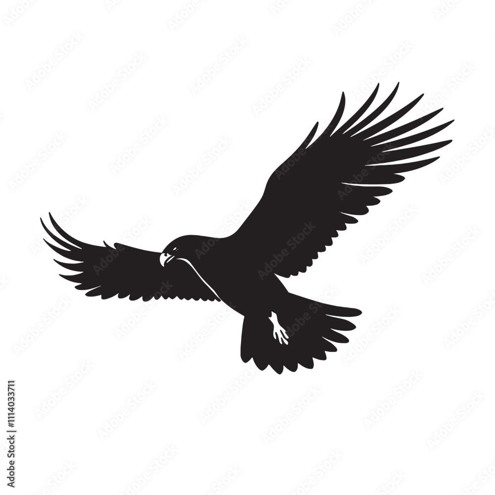 Fototapeta premium Vast Sky with Eagle Silhouette in Distance