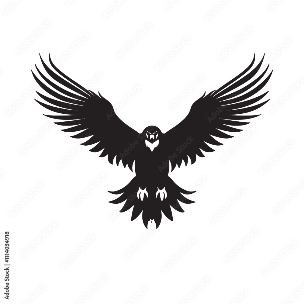 Obraz premium Eagle Silhouette Perched on Lone Dead Tree