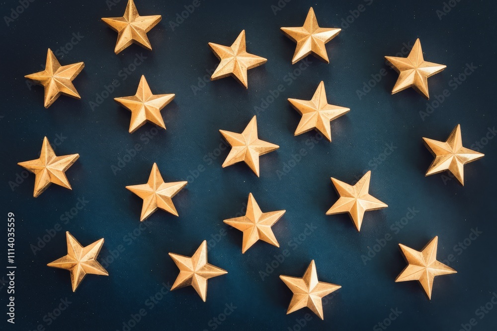 Dark blue background full of golden stars Dark blue background full of golden stars