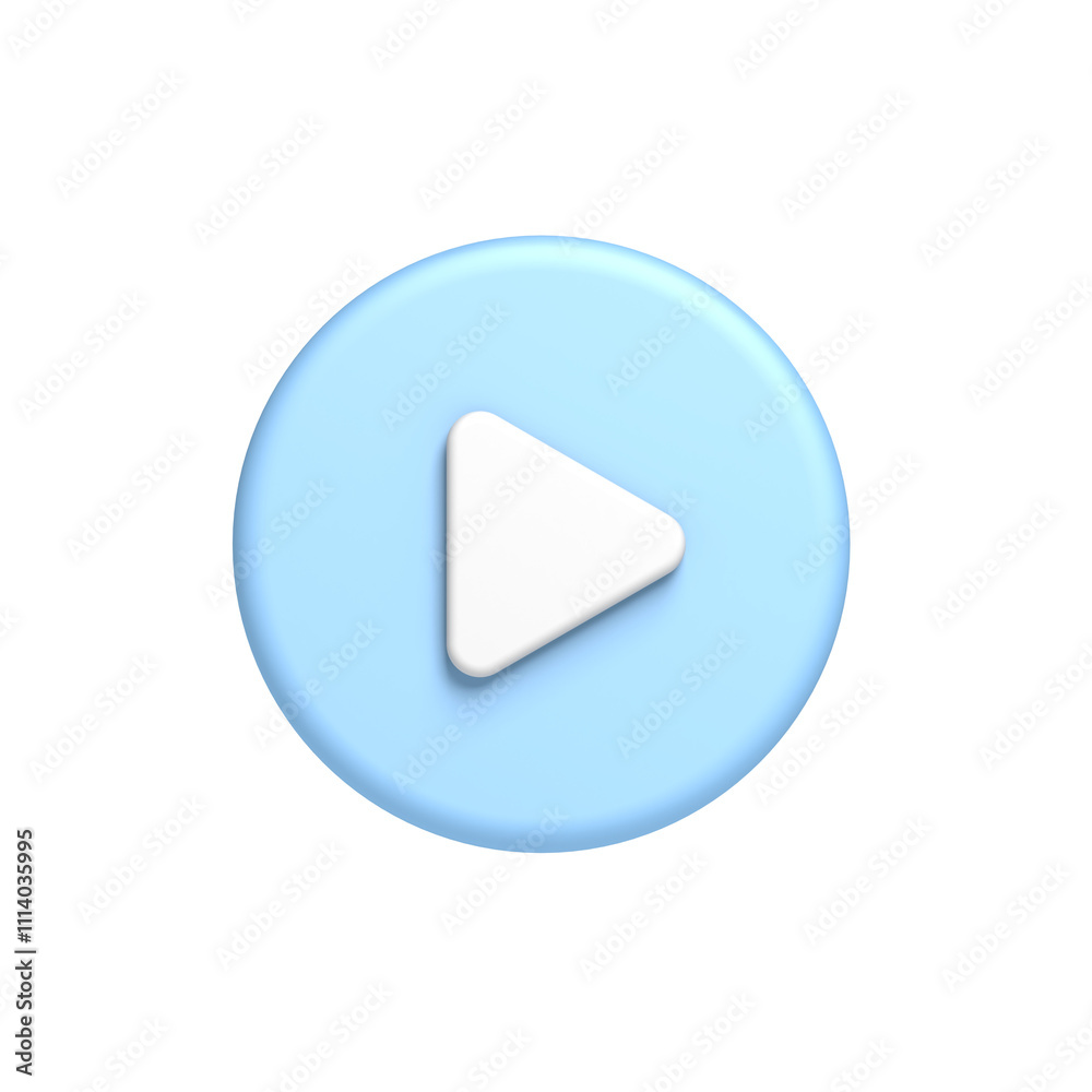 Blue and white play button. Circle. Isolated. 3d illustration. Blue and white play button. Circle. Isolated. 3d illustration.