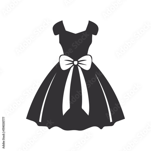 Woman dress  silhouettes set, vector illustration, isolated white background.