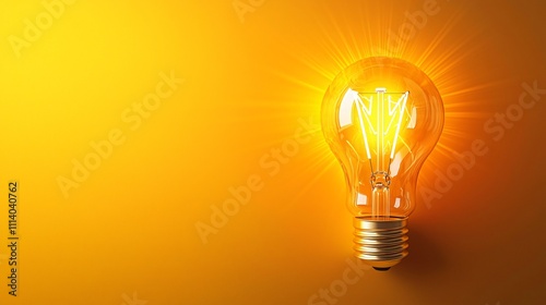 Creative light bulb design radiating brightness with minimalist vector style