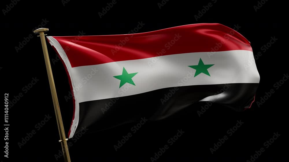 Syria flag animation with alpha channel